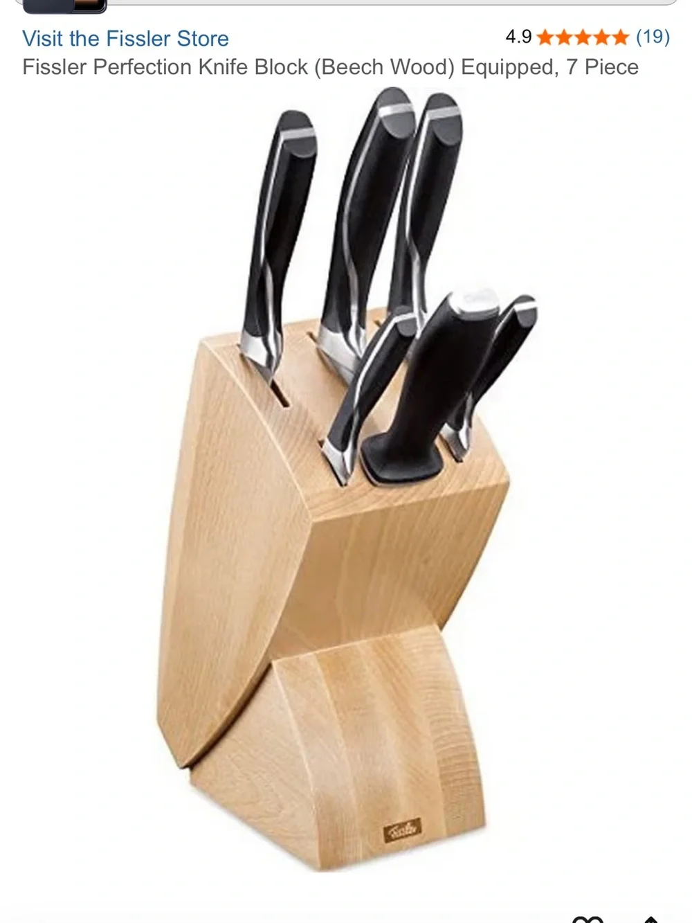 Fissler Solid Beechwood Knife Block - Never Used.  Knives are not included.